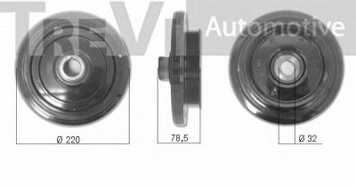 TREVI AUTOMOTIVE pc1264 -  Ременный шкив, коленчатый вал